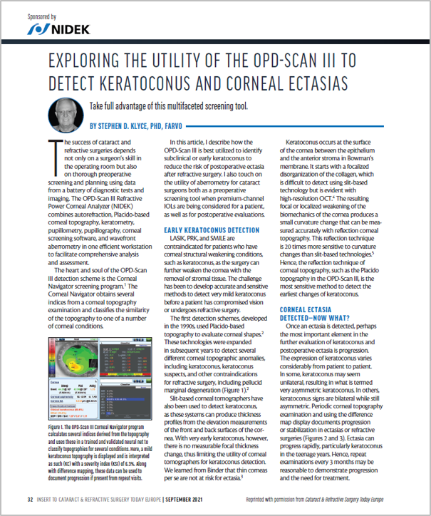 Potencia Refractiva / Analizador Corneal OPD-Scan III