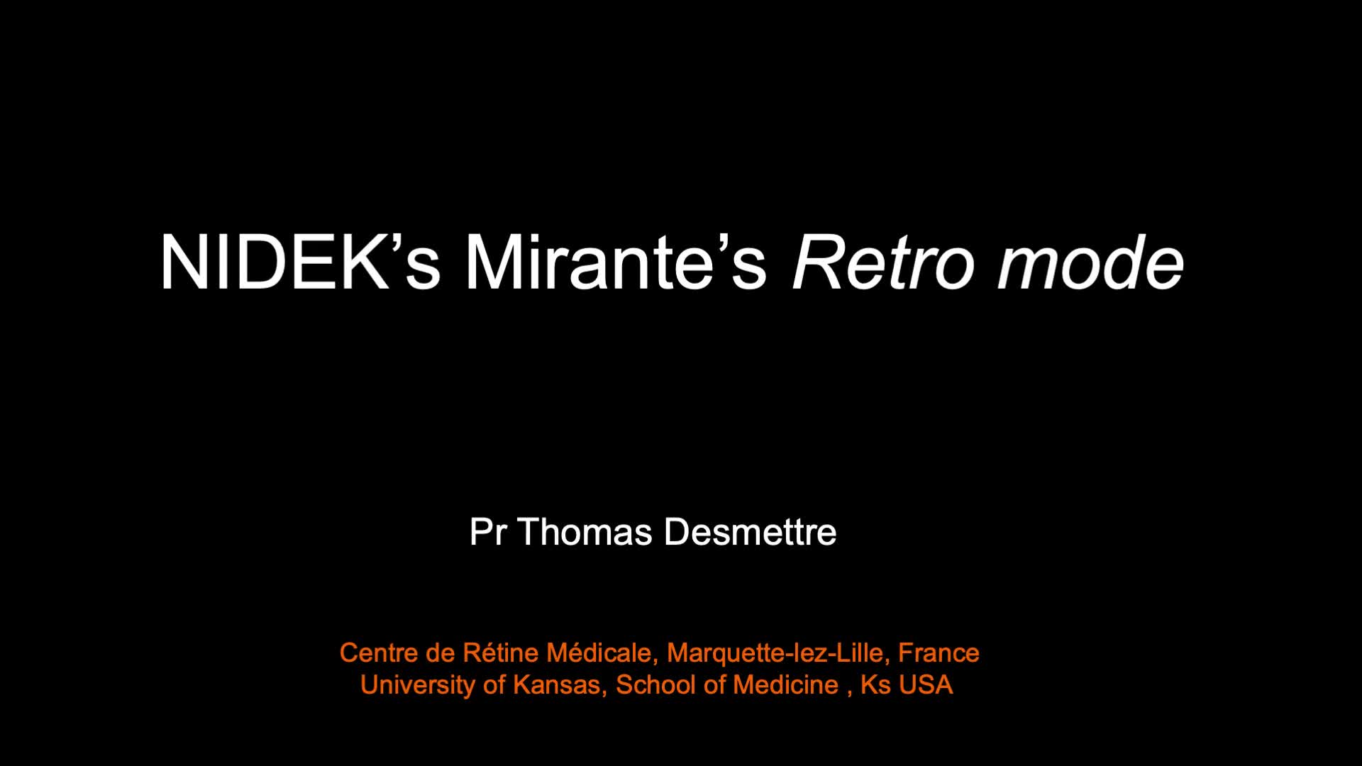 NIDEK’s Mirante Retro mode